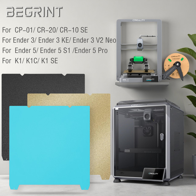 Creality PEI Texturierte Bauplatte Gold für K1, K1C, Ender 3 KE, Ender 5 Pro und CR 10 SE 3D-Drucker, B/T: 235 x 235 mm - Bild 1