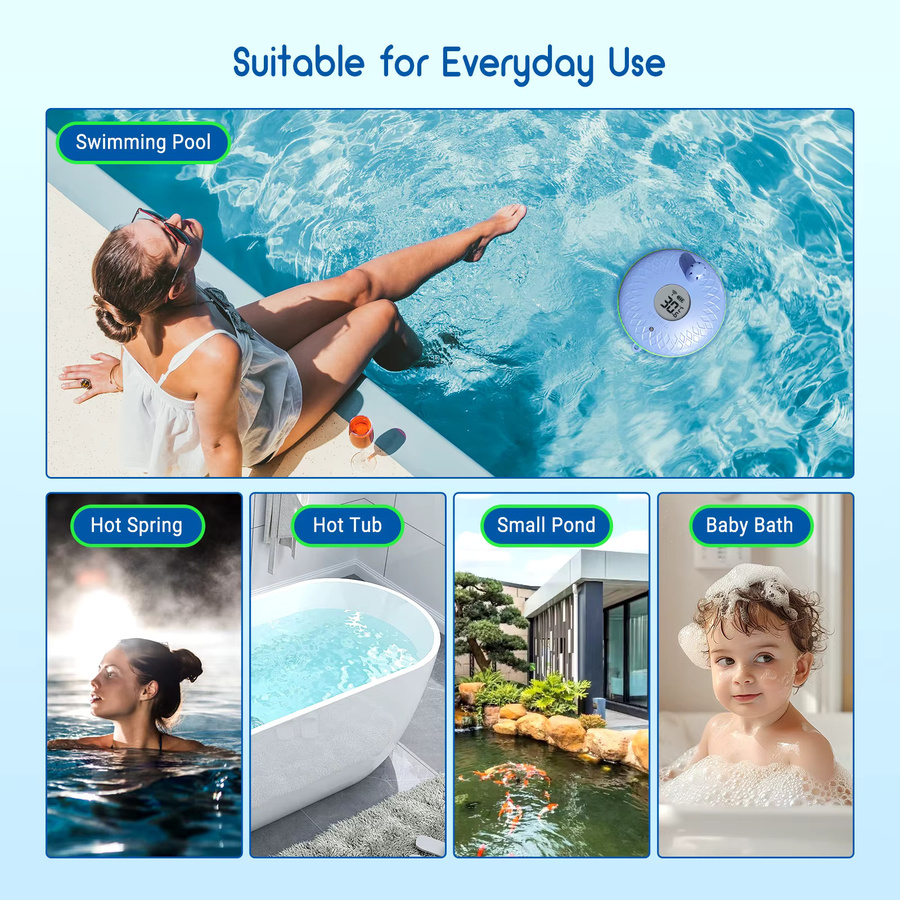 INKBIRD Verbessertes schwimmendes Pool-Thermometer mit Bluetooth, wasserdichtes digitales Wasserthermometer für Schwimmbäder, Aquarien, Spas und Teiche - Bild 3
