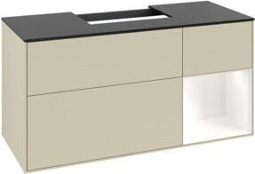 V&B Waschtischunterschrank Finion in Platinbraun und Rotweiß lackiert, Breite: 120 cm, Höhe: 60,3 cm, Tiefe: 50,1 cm - Bild 1