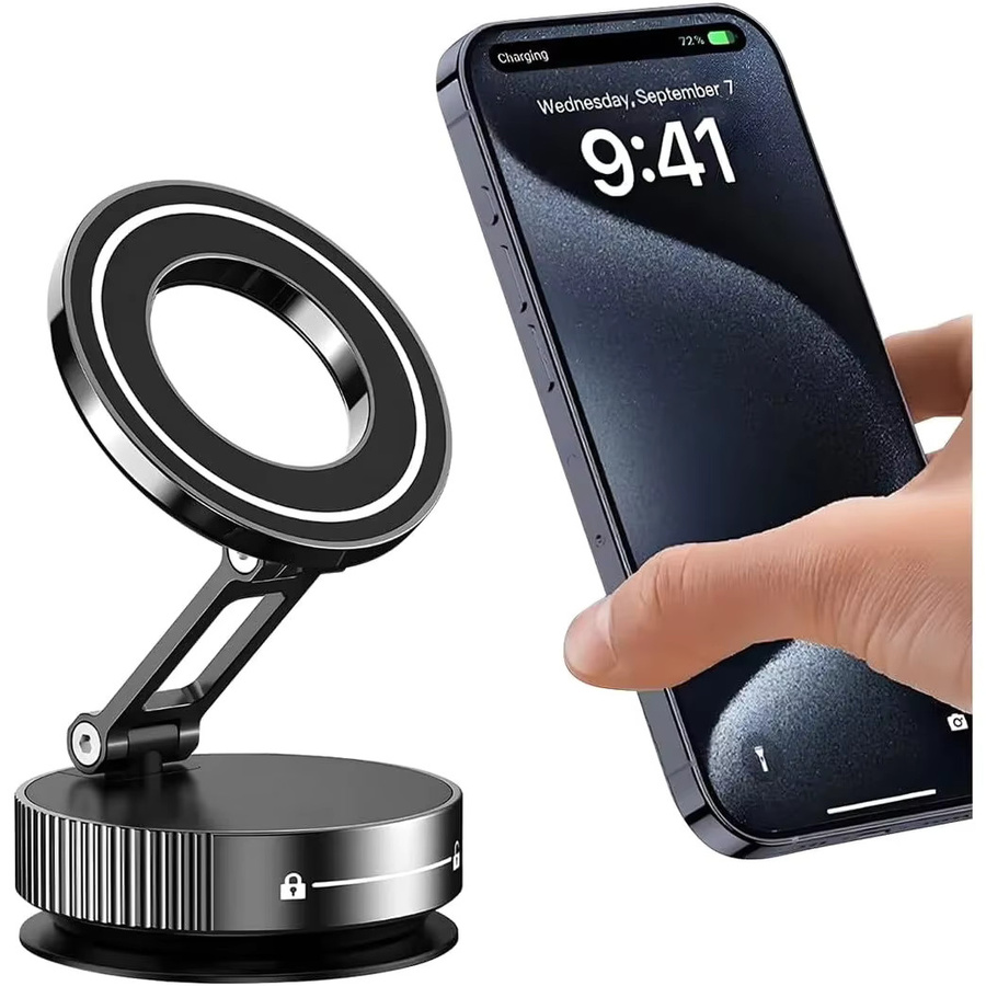 DUTRIEUX Nano-Gel 360-Grad-Telefonhalterung mit Saugnapf und Vakuum-Magnet-Funktion für dein Auto in Schwarz oder Weiß - Bild 6