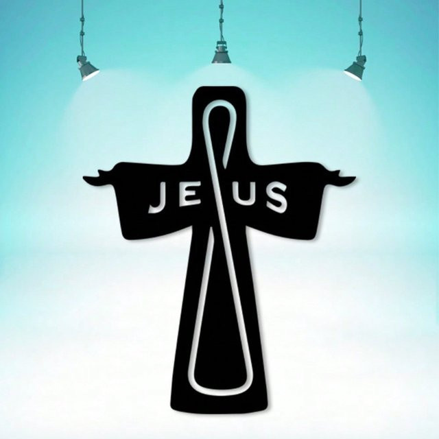 CIFBUY Metall-Wandkunst Kreuz mit Jesus in Schwarz als Vintage Eisenfigur zur religiösen Heimdekoration - Bild 1