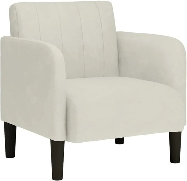 vidaXL Sessel mit Armlehnen aus Samt in Creme und Beige - Bild 1