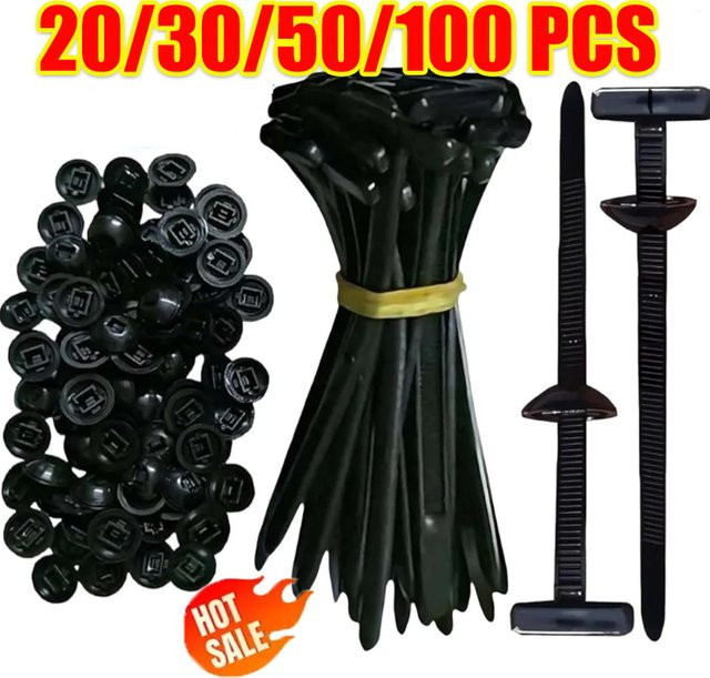 Universal Kabelbinderbefestigungen aus Nylon in Schwarz für Kabelhalter und Autoteile - Bild 1