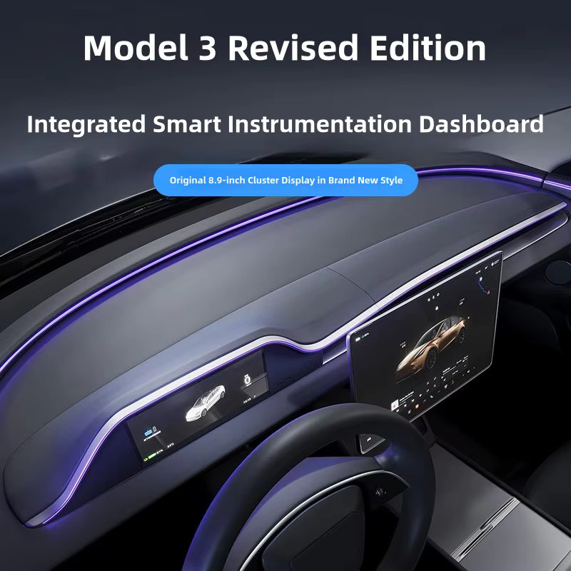 RTS Smart Head-up-Display Instrumentencluster für Tesla Model 3 und Model Y Highland Juniper mit CarPlay, 8,9 Zoll, Schwarz - Bild 2