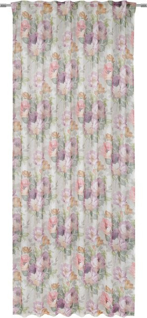 Mömax Fertigvorhang Steffi in Multicolor mit floralem Design, semi-transparent, Breite: 135 cm, Höhe: 255 cm - Bild 1