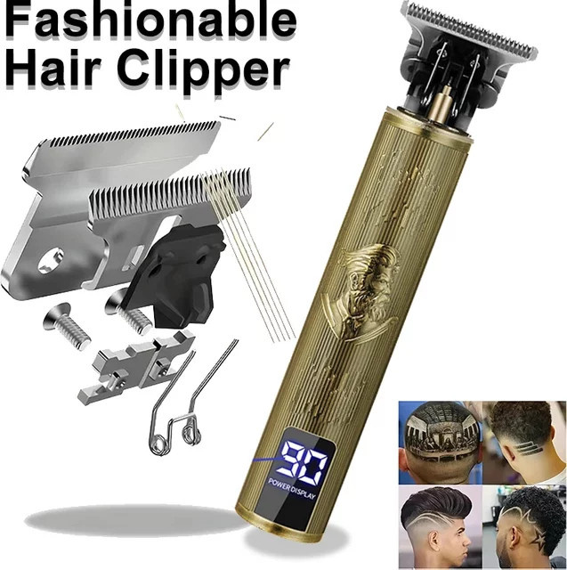 XMSJ Elektrischer Haartrimmer Cordless, Herren, Schwarz-Gold - Bild 1