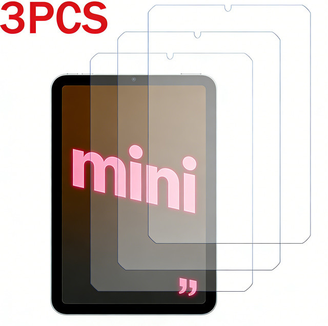 3er-Pack Glas-Displayschutzfolie für Apple iPad Mini 8,3 Zoll (7. Generation 2024, 6. Generation 2021, 5. Generation, 4. Generation) transparent - Bild 1
