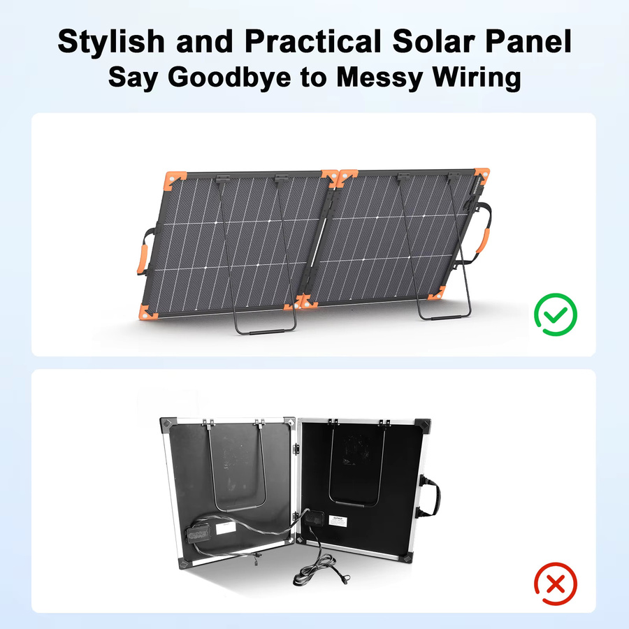 MHPOWOS Bifaziales Solarmodul Set in Schwarz, Tragbares Solarladepanel für Camping und Outdoor-Tourismus - Bild 4