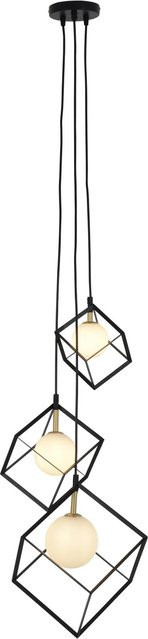 Näve Pendelleuchte Cadre 3-flammig in Schwarz aus Metall und Glas, B/T/H: 40 x 40 x 147 cm - Bild 1
