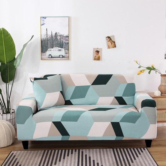 Waschbarer Sofabezug mit Grafikprint in Grau, Größe Small - Bild 1