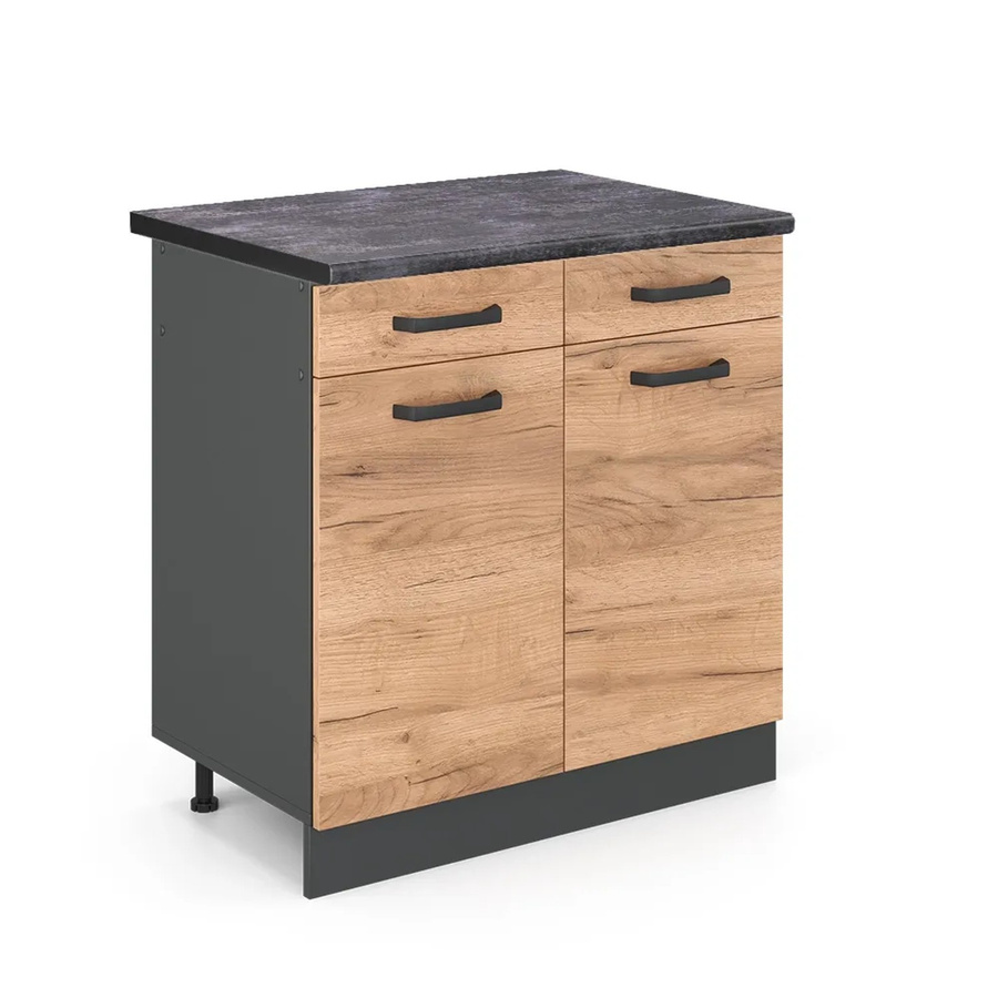 Vicco Küchenunterschrank R-Line Goldkraft Eiche/Anthrazit Breite: 80 cm - Bild 2