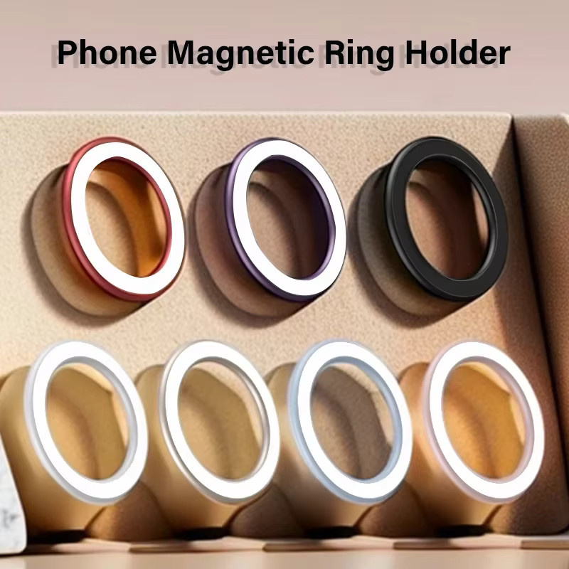 WSSHE MagSafe Magnetischer Ring Halter mit Klebstoff für iPhone 15 Pro und Tablets, Farbe: Lila - Bild 5