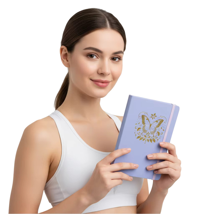 Gepunktetes Notizbuch und Skizzenbuch mit Punktraster in Lila, A5 Hardcover, 160 Seiten mit 160g/m² Papier - Bild 3