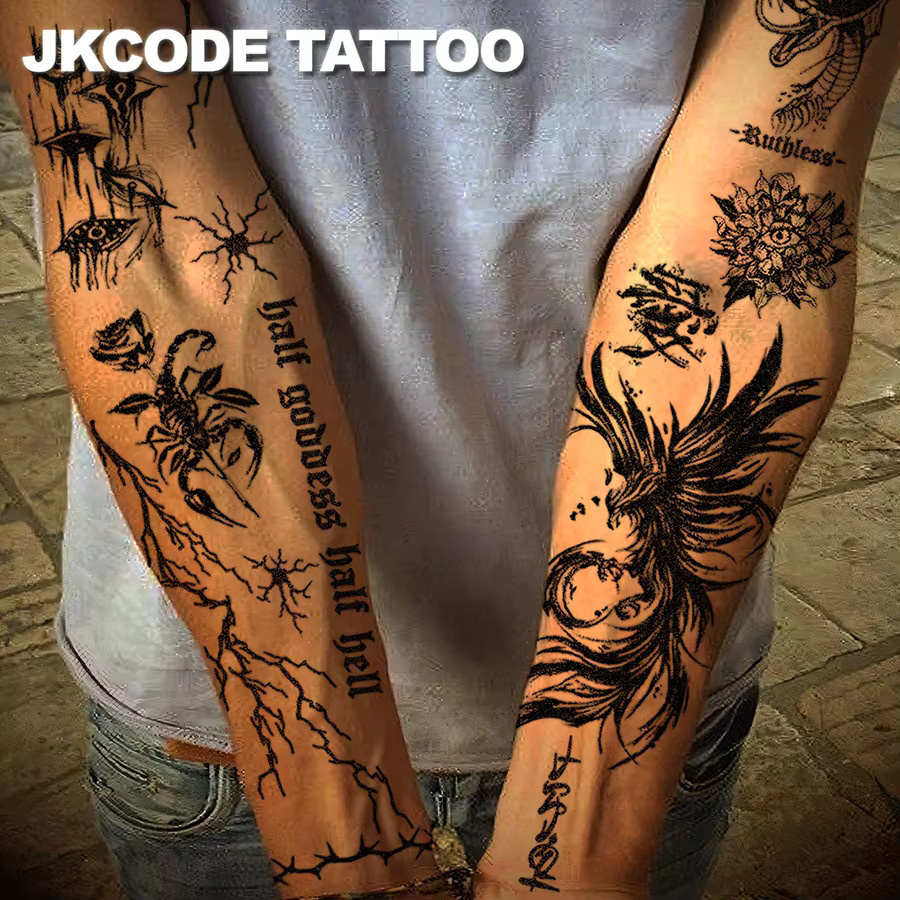 JKCODE TATTOO Ganzkörper-Tattoo-Set, 10-teilig, Herren - Bild 2