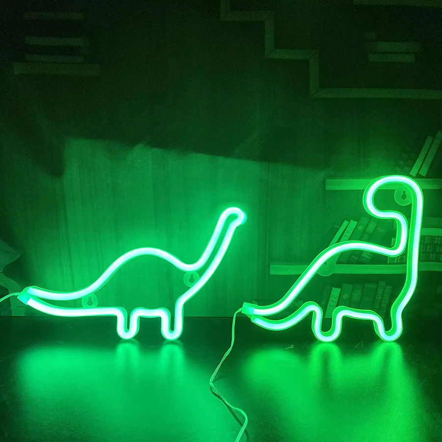 LED Neonlicht Dinosaurier Form in Grün als Nachtlampe und Raumdekoration für Kinderzimmer und Partys - Bild 2