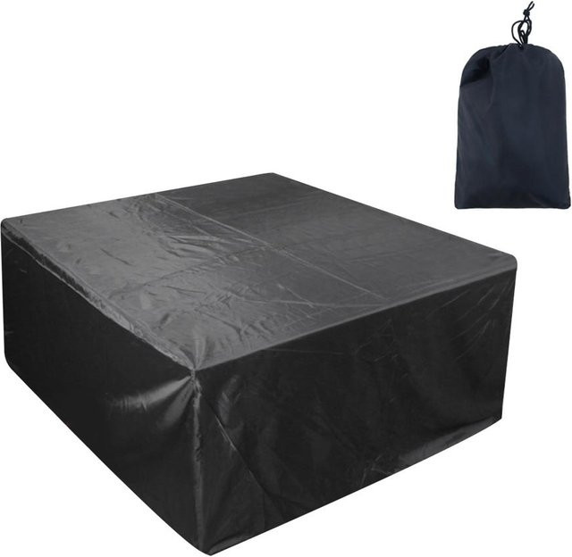 Wasserdichte Gartentischabdeckung von DIYelecs aus schwarzem 210D Oxford Polyester für Gartenmöbel - Bild 1