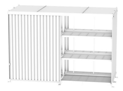 Regalcontainer BAUER CEN 81-3b aus Stahl mit Schiebetor in Rot, B/T/H: 840 x 290 x 455 cm - Bild 1