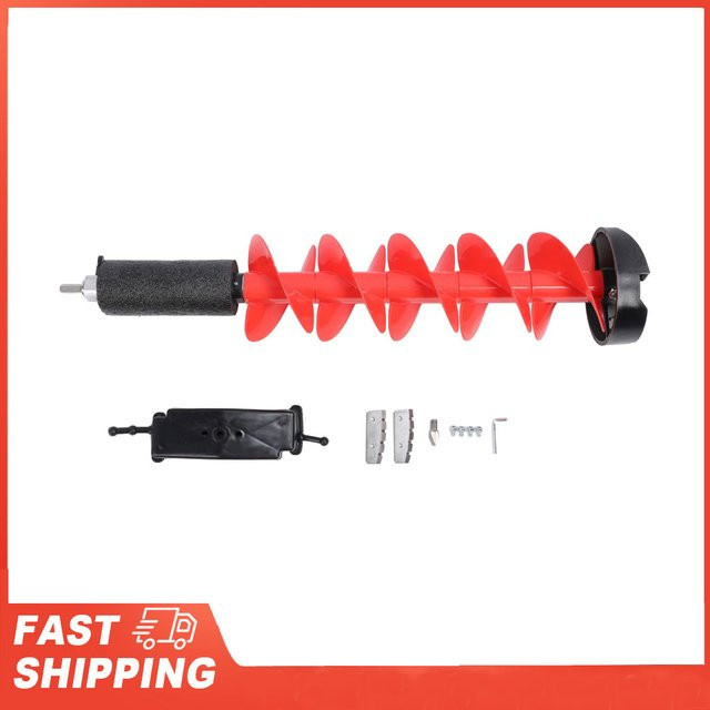 KKMOON Eisbohrer-Set mit 28 Zoll Nylon-Bohrer und Stahlschneider in Rot, Schnittdurchmesser: 15,2 cm - Bild 1