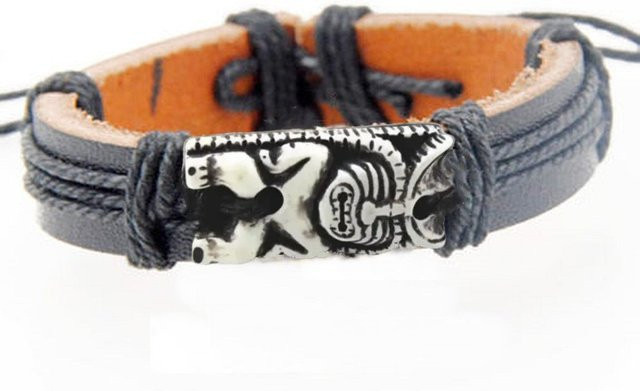 weyena Armband, Leder, Schwarz, Unisex - Bild 1
