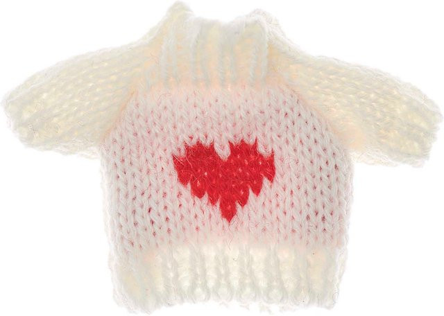 Rico Design Miniatur Strickpullover Herz weiß-rot - Bild 1