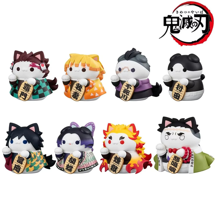 Bandai Demon Slayer Katzen-Stil PVC Sammlerfiguren, 8-teiliges Set - Bild 2