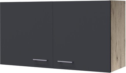 Flex-Well Küchen-Hängeschrank Morena Basaltgrau San Remo Eiche matt B/H/T: 100 x 54,8 x 32 cm - Bild 1