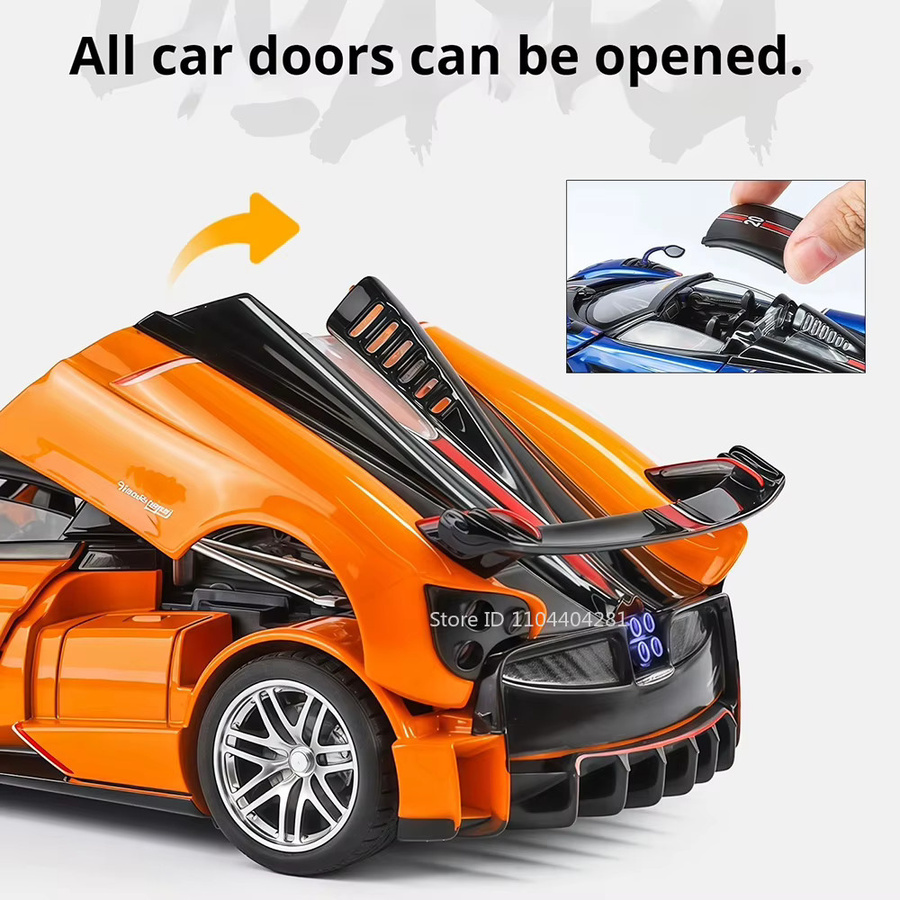 MAKEDA Pagani Huayra BC Zonda R, Miniatur-Sportwagen, 1:32, Licht und Sound, Metall - Bild 2