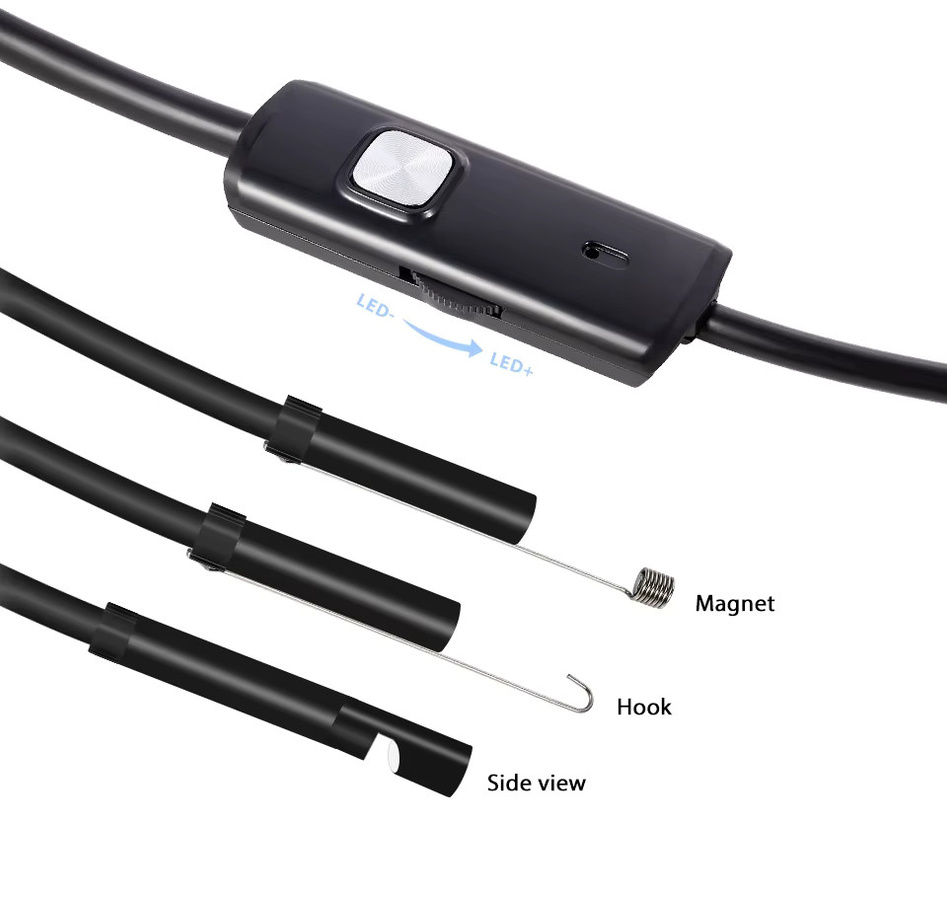 KERUI 3in1 Endoskop Kamera mit 7mm Linse, Micro USB und USB Typ C, wasserdichtes Borescope mit LED für Android, Huawei, Xiaomi und PC, Schwarz - Bild 5