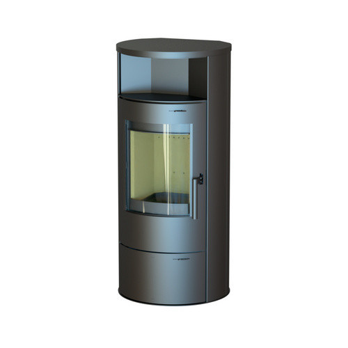 THERMIA Kaminofen München V3 aus Stahl in Grau mit 7 kW Leistung und Dauerbrand-Eignung, B/T/H: 117,7 x 53,5 x 47,6 cm - Bild 3