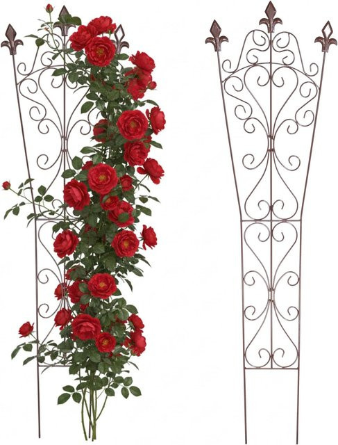 Relaxdays Rankgitter 2er Set aus Stahl in Braun für Garten und Topfpflanzen, Höhe: 115 cm, Breite: 32 cm, Tiefe: 0,5 cm - Bild 1