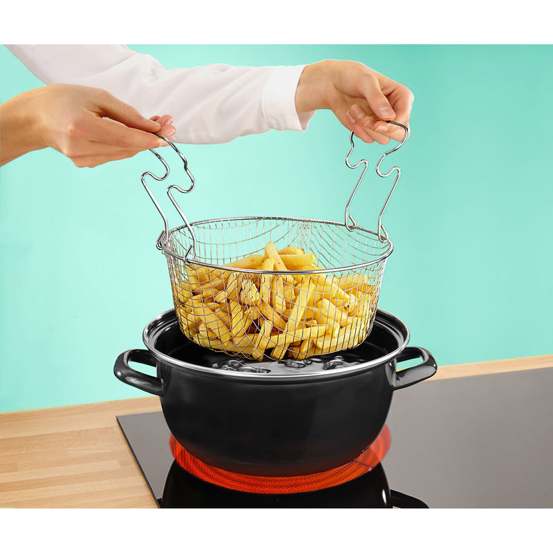 Karl Krüger Emaillierter Pommes-Topf in Schwarz, Durchmesser: 24 cm - Bild 3