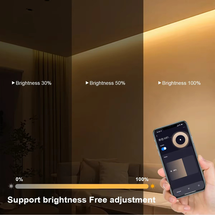 Gyarfas Intelligenter Zigbee COB Neon LED-Lichtstreifen aus Silikon, IP65 Wasserdicht, CCT Farbtemperatur anpassbar, Kompatibel mit Alexa und Google Assistant, DC24V, Transparent - Bild 3
