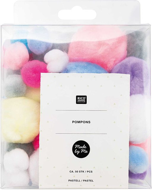 Rico Design Pompons in Pastellfarben mit ca. 50 Stück - Bild 1