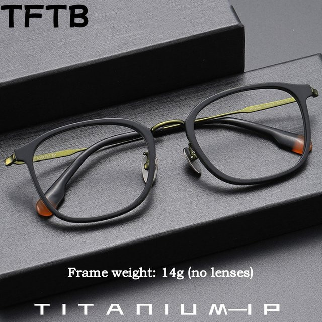 TFTB G-808 Korrektionsbrille, oval, Vollrand, Titan, Unisex, schwarz - Bild 1