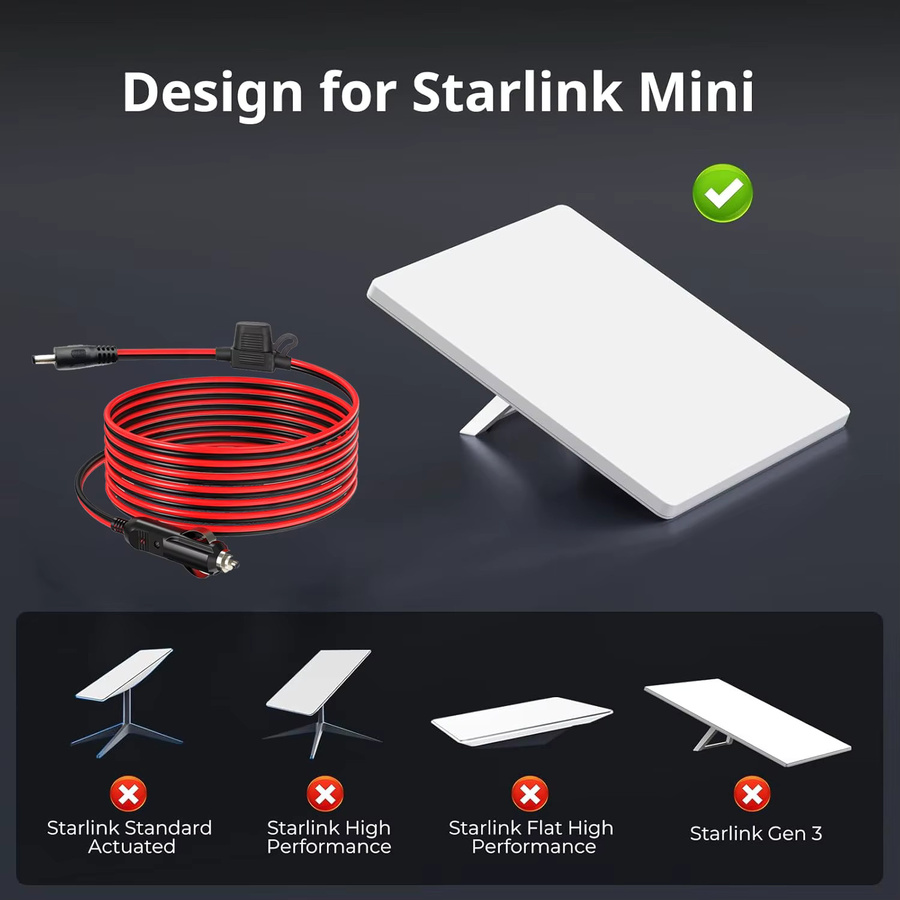 Starlink Mini Autoladekabel mit 5m Reinkupferdraht und Zigarettenanzünder Anschluss - Bild 2