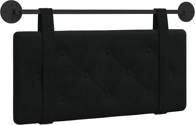 vidaXL Wandmontiertes Polsterpaneel aus Samt in Schwarz, B/H/T: 100 x 55 x 5 cm - Bild 1