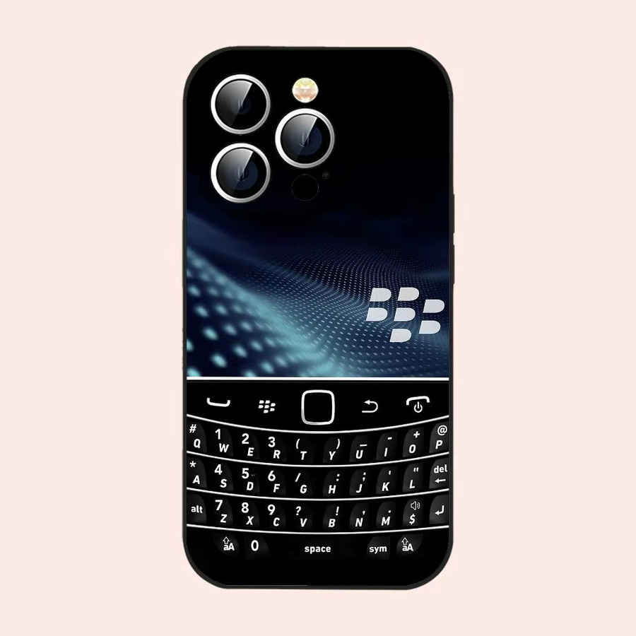 Retro B-Blackberry Handyhülle für iPhone 17 16 15 14 13 12 11 Pro Max Plus in Schwarz aus weichem TPU - Bild 7