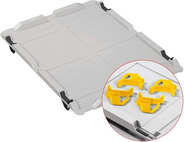 PROREGAL SparSet 5x Eurobox NextGen Grip mit Auflagedeckel in Grau, 44 Liter, H x B x T: 22 x 40 x 60 cm, mit verstärkten Wänden und 4 gelben Schiebeschnappverschlüssen - Bild 1