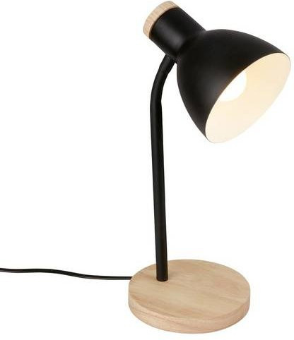 Briloner Prep Tischleuchte Schwarz-Holzfarben aus Metall und Holz, E14, Höhe: 38 cm, Durchmesser: 14 cm - Bild 1