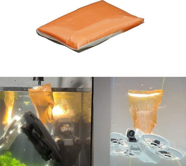 3er-Set Drohnen-Wasserrettungs-Airbag-Aufkleber in Orange für DJI NEO2, Mini, Avata, Flip, Air und Mavic Serien - Bild 1