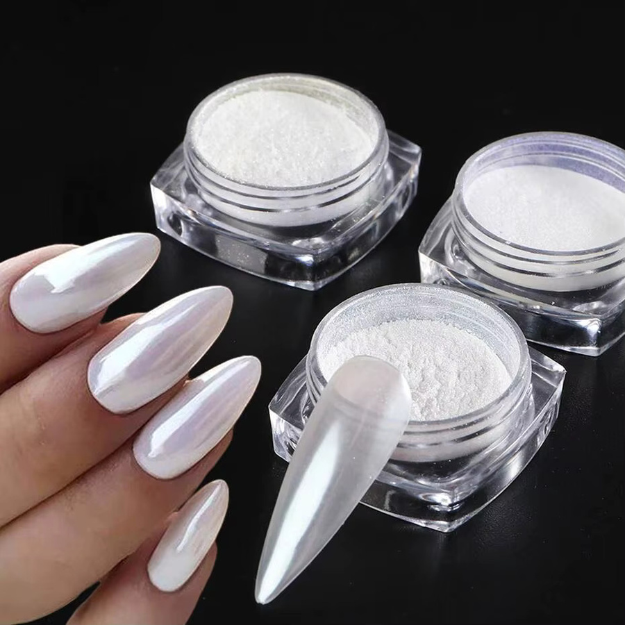 Full Beauty Nail Art Puder, Pearl White, Glänzend - Bild 2
