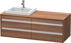 Duravit Waschtischunterschrank Ketho Wandhängend in Natur Braun Matt mit 4 Schubladen B/T/H: 140 x 55 x 49,6 cm - Bild 1