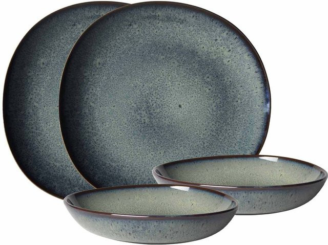Villeroy & Boch like. Tafel-Set Lave 4-teilig in Grau aus Steinzeug - Bild 1
