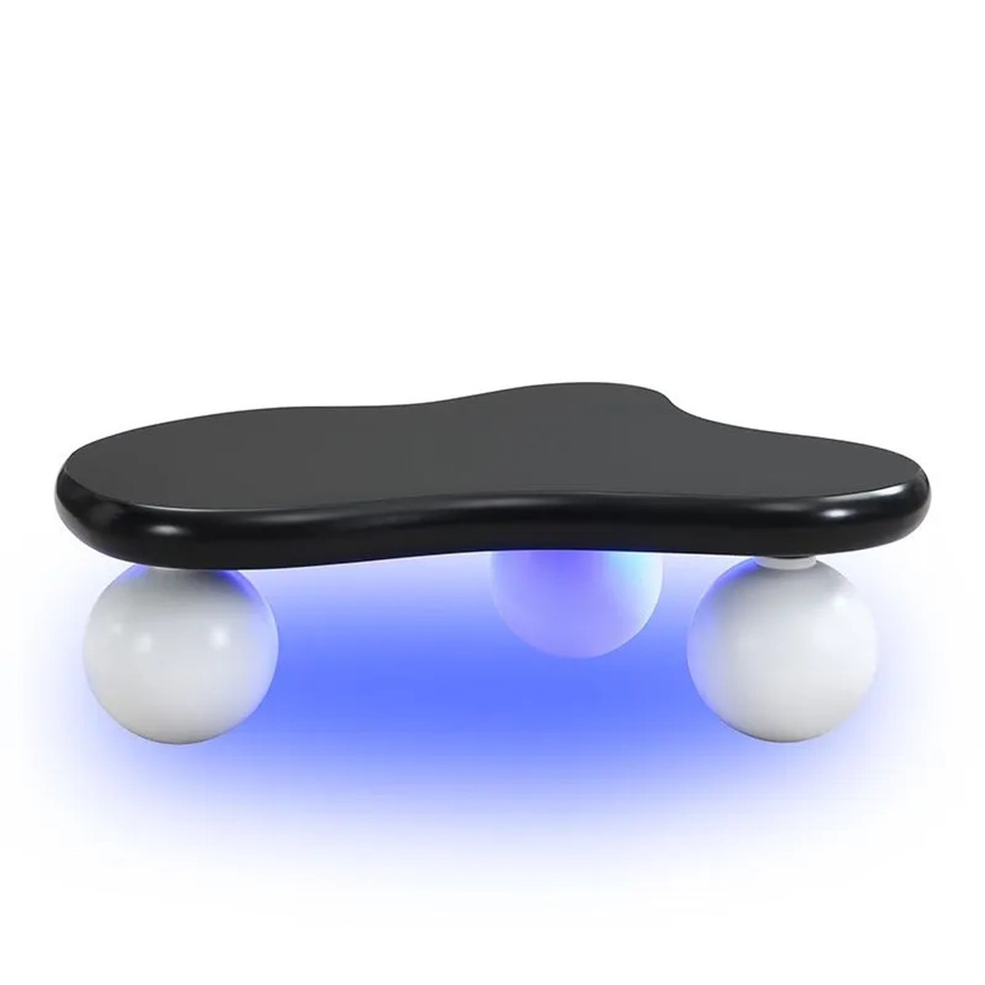 okwish Couchtisch Cloud Style mit LED-Beleuchtung in Schwarz/Weiß, oval mit Rundbein-Design - Bild 2