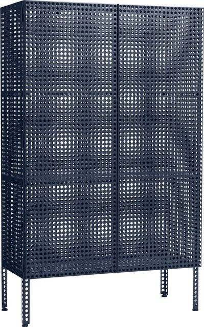 HAY Perforated Cabinet in Blau aus Metall mit mattem Finish und Schwenktüren - Bild 1