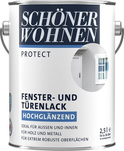 Schöner Wohnen Fenster- und Türlack für Holz, Reinweiß, Hochglänzend, Wetterfest - Bild 1