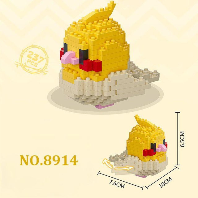 Kidsly Mini 3D Niedlichen Vogel Papagei Modell Bricks Set, Tiere, ab 6 Jahre - Bild 1