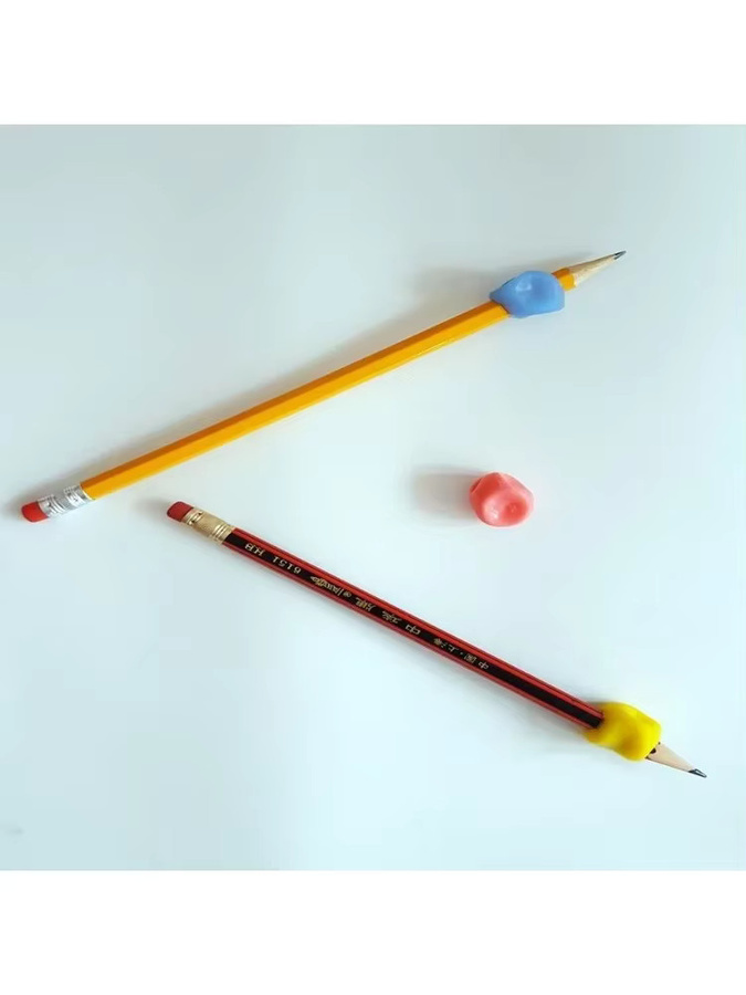 10er Set Silikon Stifthalter als Schreibhilfe für Kinder in Multicolour - Bild 2
