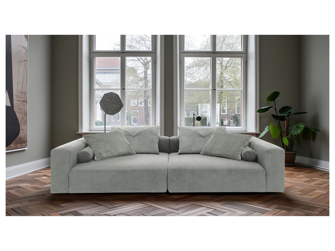 DOMO Bigsofa Nantes mit Federkernpolsterung in Hellgrau - Bild 2