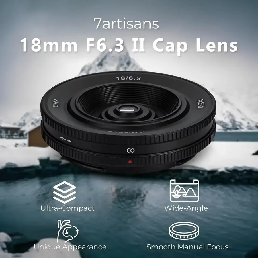 7artisans UFO Mark II 18mm F6.3 APS-C Manuelles Objektiv für Fuji X Sony E Nikon Z M4/3 Mount, Schwarz - Bild 3